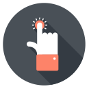 Ikona stukającej dłoni oznaczająca podręczność aplikacji mobilnych